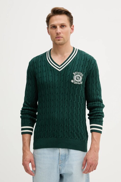 Guess pulover HEWIE culoarea verde, M5YR12 Z30W1