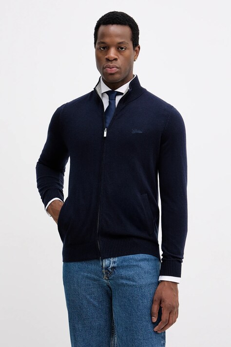 Guess kardigan z domieszką wełny DARRELL męski kolor granatowy M5YR28 Z0122