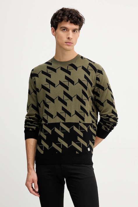 Svetr s příměsí vlny Karl Lagerfeld černá barva, 554305.655022