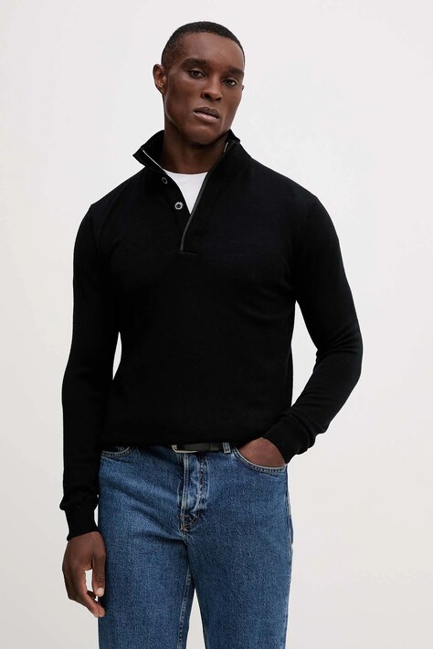 Karl Lagerfeld pulover de lână culoarea negru, light, 554399.655005