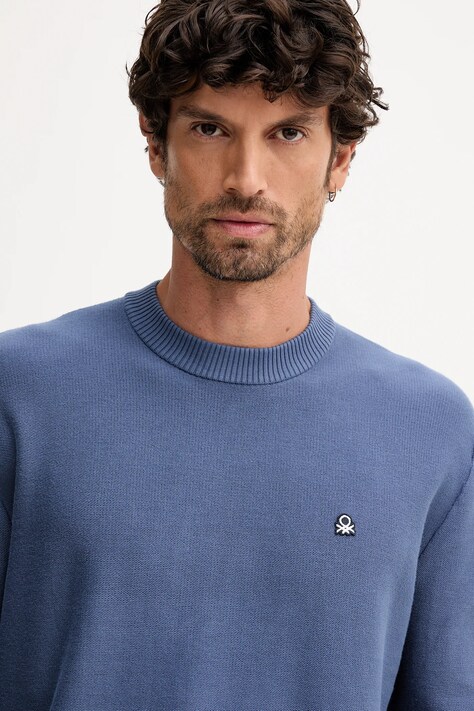 United Colors of Benetton sweter męski kolor niebieski 1V4KU10AF