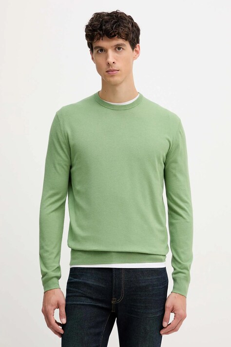 United Colors of Benetton sweter męski kolor zielony lekki 110XU10A5