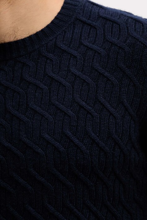 United Colors of Benetton sweter z dodatkiem wełny męski kolor granatowy 1335U10A9