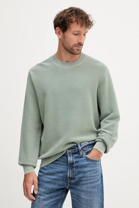 Памучен пуловер Armani Exchange мъжки в зелено  XM000915 AF11967