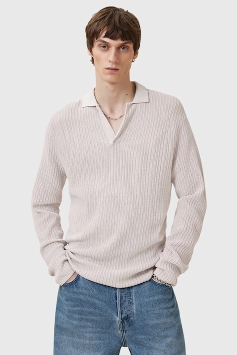 AllSaints maglione in cotone THOMA uomo colore beige  M030KC