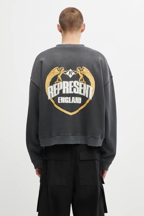 Represent bluza bawełniana Angel Border męska kolor czarny z nadrukiem MLM100367