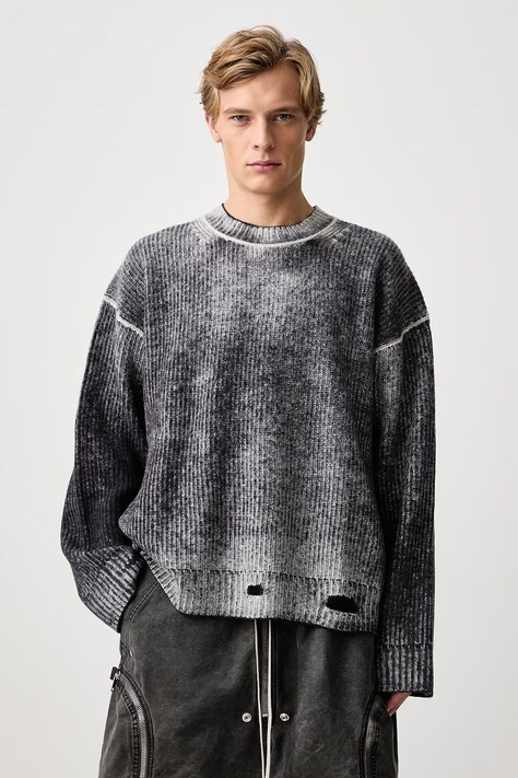 Represent Reversible Fade Out sweter wełniany męski czarny MLM100217