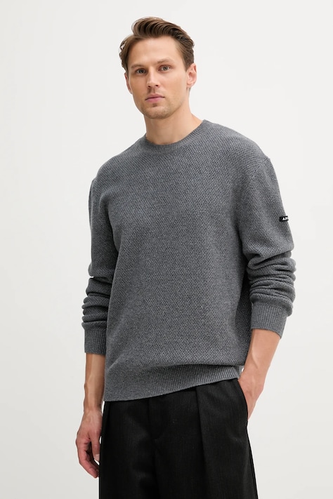 Μάλλινο πουλόβερ A.P.C. pull thomas ανδρικό, χρώμα: γκρι, WVBCZ.H23434