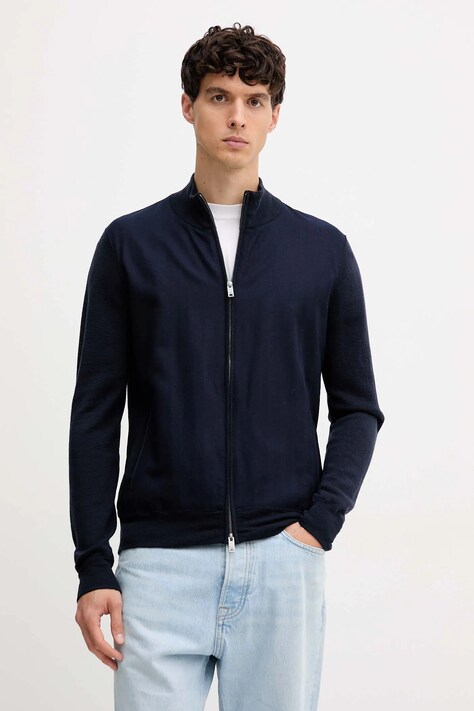 Hackett London kardigan wełniany męski kolor granatowy HM7000085