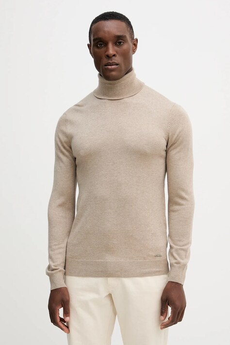 Guess sweter z dodatkiem wełny JIM męski kolor beżowy lekki z golferm M5BR09 Z0432