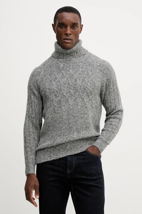 Guess sweter z domieszką wełny JEMMY męski kolor szary z golferm M5BR16 Z0462