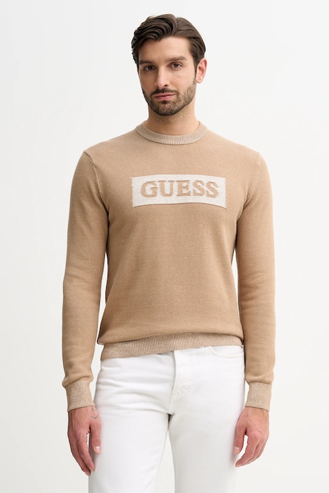 Guess sweter z dodatkiem wełny JACK męski kolor beżowy M5BR28 Z0531