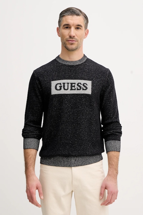 Guess sweter z dodatkiem wełny JACK męski kolor czarny M5BR28 Z0531