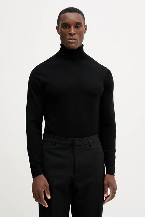 Guess sweter wełniany FRED męski kolor czarny lekki z golferm M5RR20 Z3LZ0