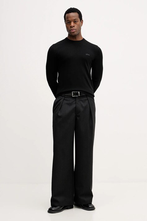 Guess sweter z domieszką jedwabiu DANIEL męski kolor czarny lekki M5YR26 Z0122