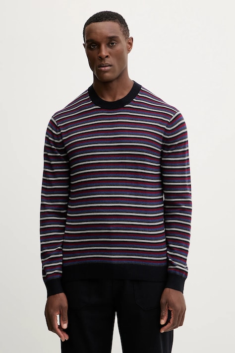 Armani Exchange sweter z dodatkiem wełny męski kolor granatowy lekki XM001324 AF11965