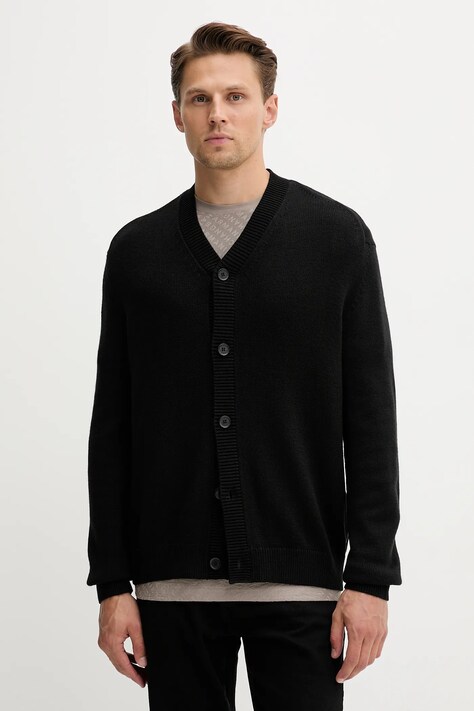 Armani Exchange kardigan z domieszką wełny męski kolor czarny XM001914 AF14008