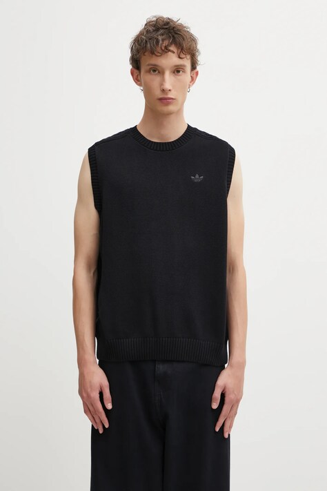 adidas Originals kamizelka P Ess Knit Vest męski kolor czarny lekki JY2651