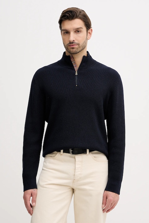 Paul Smith gyapjú pulóver 0 sötétkék, félgarbó nyakú, M1R-534Z-T02763