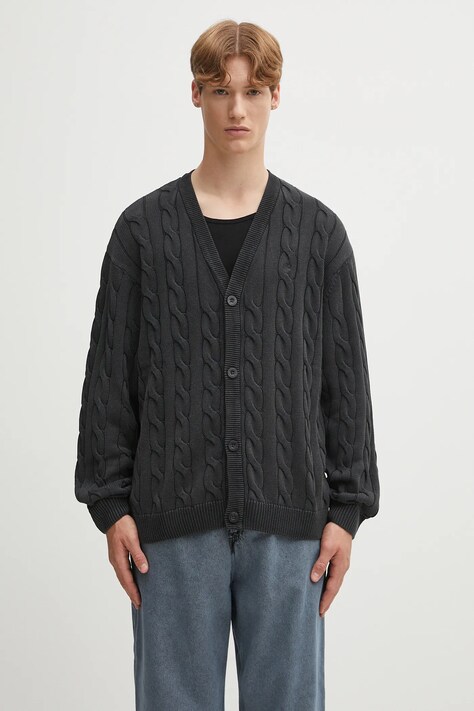 Carhartt WIP kardigan bawełniany Carter męski kolor czarny I035178.89GD
