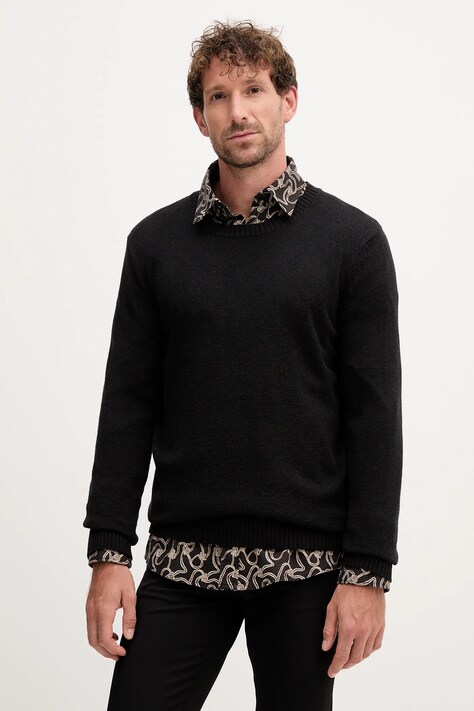 Joop! sweter bawełniany męski kolor czarny lekki 30046902