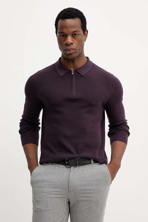 Joop! sweter męski kolor fioletowy lekki 30046919