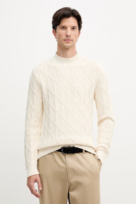 Joop! sweter bawełniany męski kolor beżowy 30047403