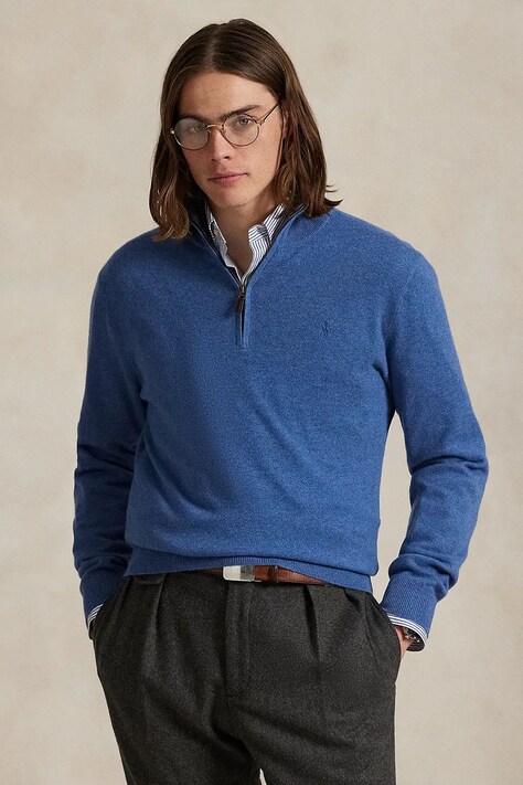 Шерстяной свитер Polo Ralph Lauren с полугольфом 710876756