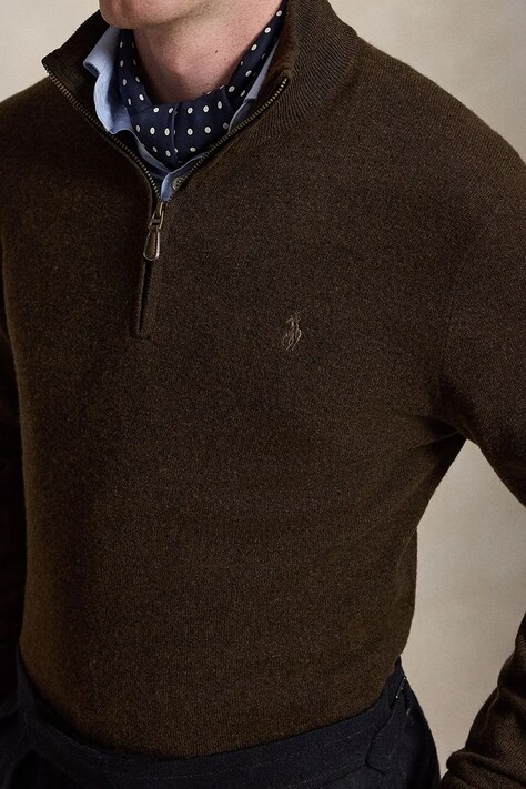 Polo Ralph Lauren Sweter męski wełniany brązowy 710876756