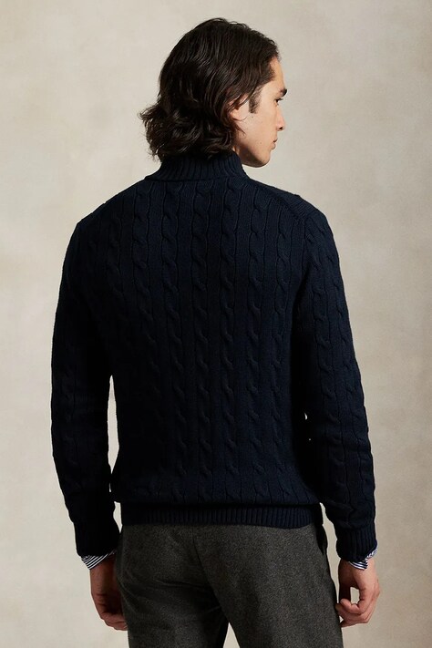Bavlněný svetr Polo Ralph Lauren pánský, tmavomodrá barva, 710899975