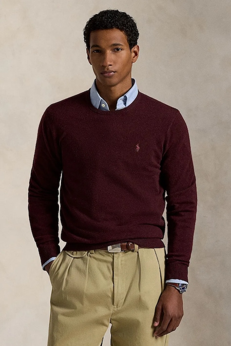 Vlnený sveter Polo Ralph Lauren bordová farba, 710974148