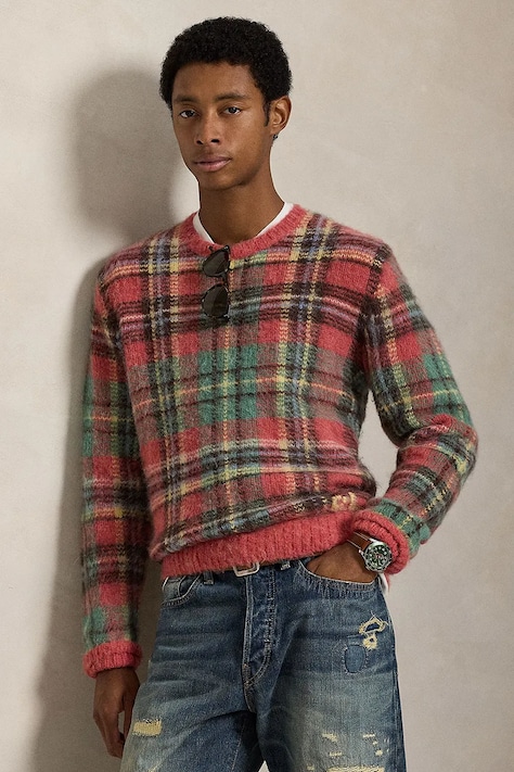Polo Ralph Lauren sweter z dodatkiem wełny męski kolor czerwony ciepły 710978083