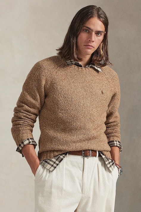 Sveter s prímesou vlny Polo Ralph Lauren zelená farba, 710982142