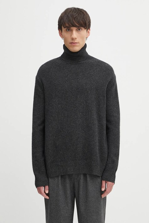 A.P.C. sweter wełniany Pull Mahe męski kolor szary z golferm WYAAD.H23443