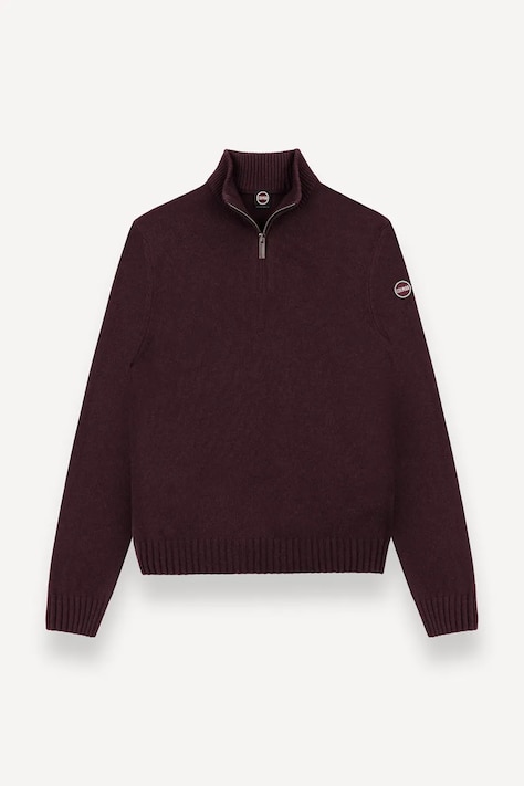 Vlněný svetr Colmar pánský, hnědá barva, s pologolfem, 4472.5YR