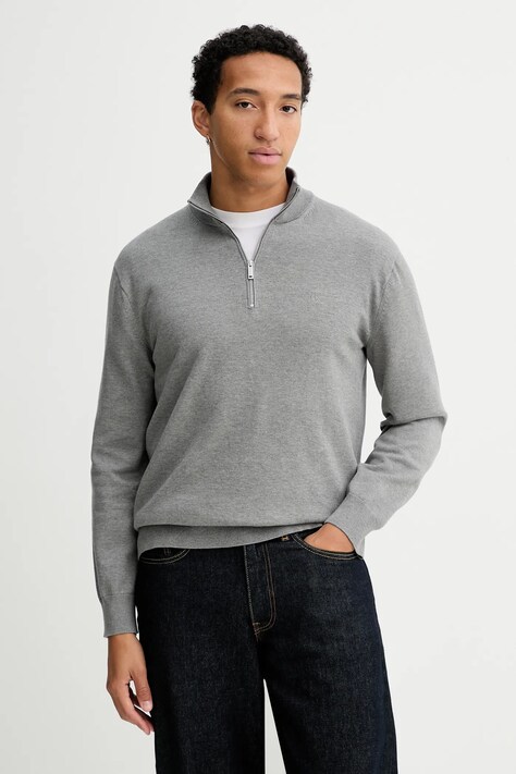 Calvin Klein sweter męski kolor szary lekki LV040BM356