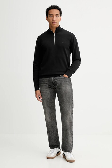 Calvin Klein sweter męski kolor czarny lekki LV040BM356