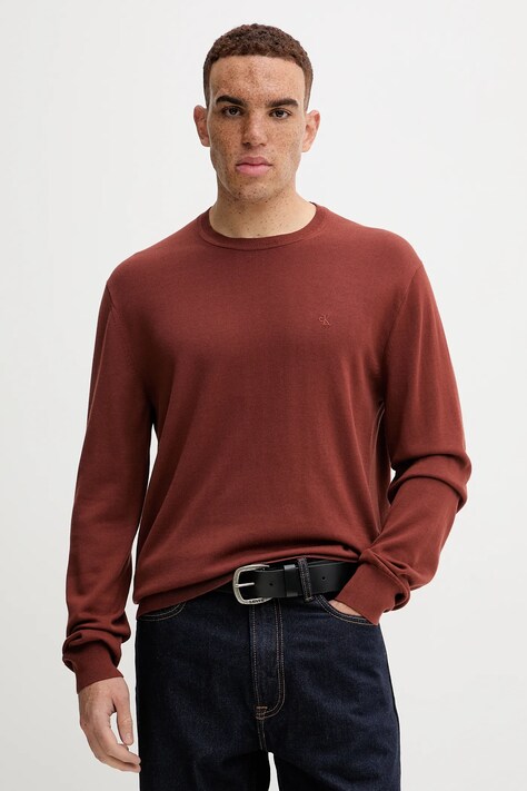 Calvin Klein sweter męski kolor pomarańczowy lekki LV040BM356