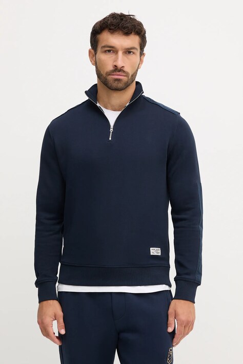 Pepe Jeans bluza bawełniana męska kolor granatowy gładka PM5800002