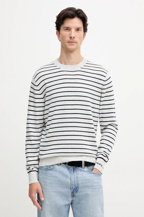 Pepe Jeans sweter z domieszką wełny męski kolor szary lekki PM7000010