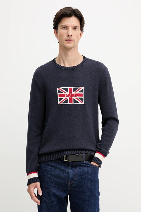 Pepe Jeans sweter bawełniany męski kolor granatowy PM7000018