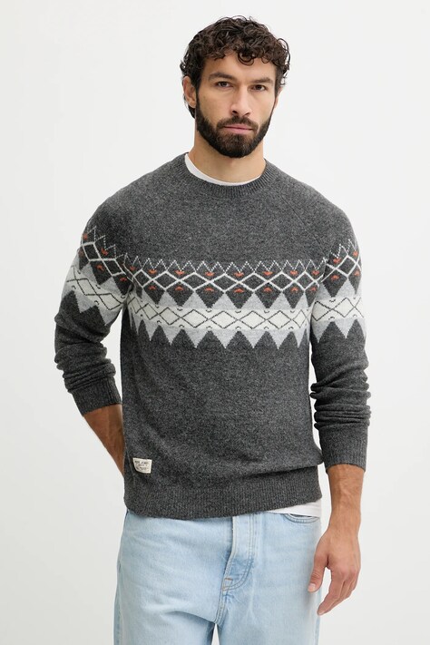 Pepe Jeans sweter z domieszką wełny męski kolor szary PM7000024
