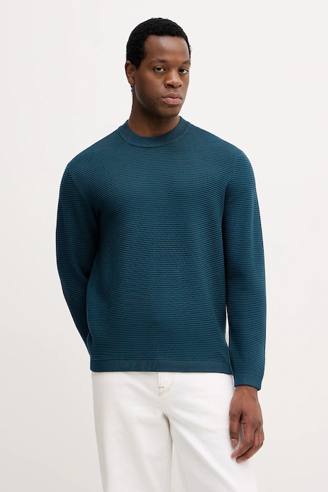 Armani Exchange sweter męski kolor turkusowy lekki XM000895 AF10454