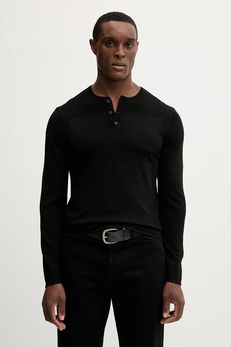 Armani Exchange sweter męski kolor czarny lekki XM001923 AF18947