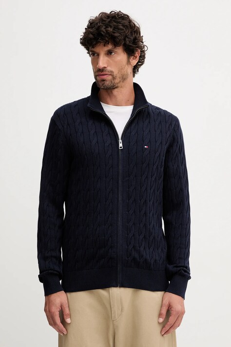 Tommy Hilfiger sweter bawełniany męski kolor granatowy MW0MW40440