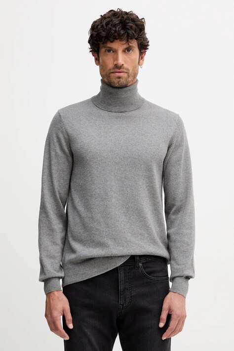 Geox sweter z domieszką kaszmiru męski kolor szary lekki z golferm M5670E T3298