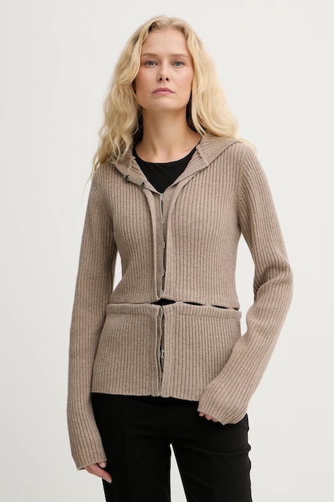 Шерстяной кардиган Heliot Emil цвет коричневый AW25_W_07_084_DST19