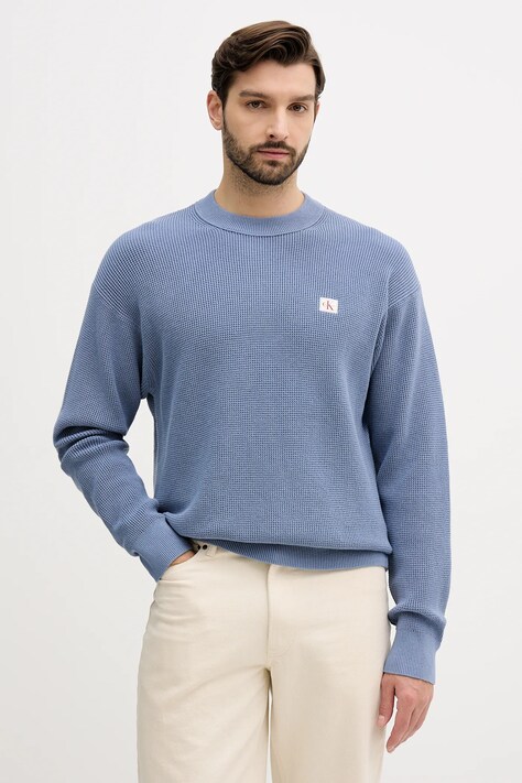 Calvin Klein Jeans sweter bawełniany męski kolor niebieski LV04RD313G