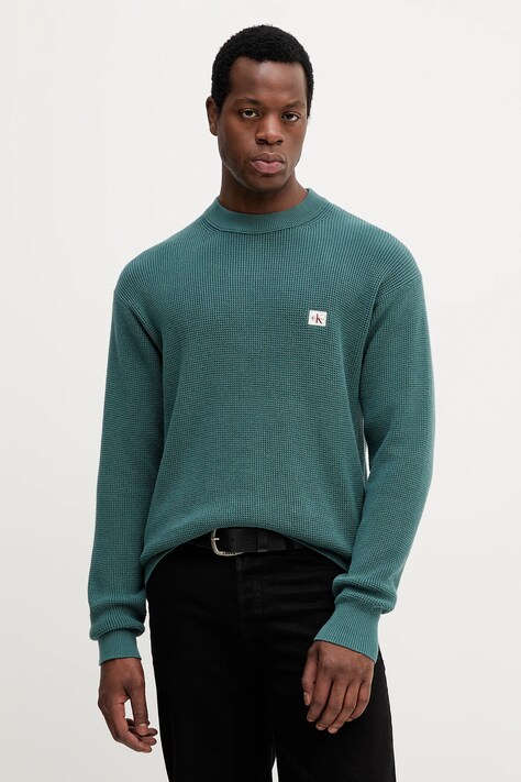 Calvin Klein Jeans sweter bawełniany męski kolor turkusowy LV04RD313G