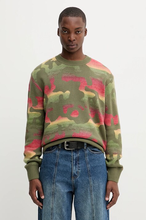 Desigual sweter 0 męski kolor zielony 25WMJF09